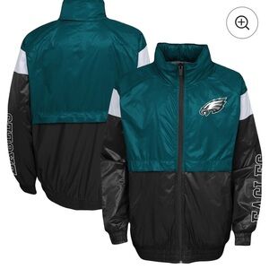 NFL Youth Midnight Green/Black Philadelphia Eagles Goal Line Stance Windbreaker